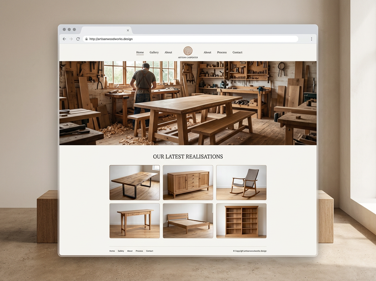 Aperçu du site web réalisé pour un artisan menuisier